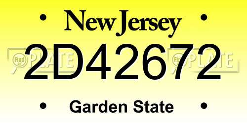2D42672 New Jersey License Plate