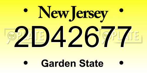 2D42677 New Jersey License Plate