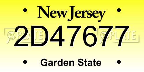 2D47677 New Jersey License Plate