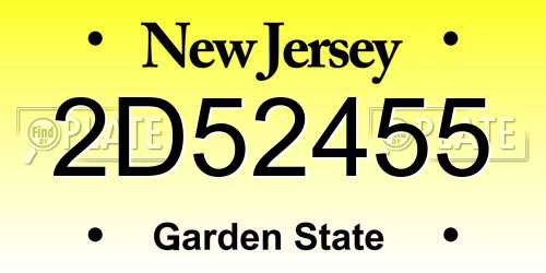 2D52455 New Jersey License Plate