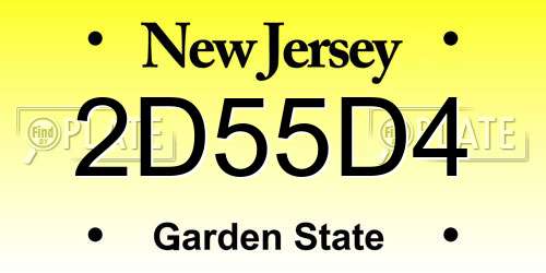 2D55D4 New Jersey License Plate