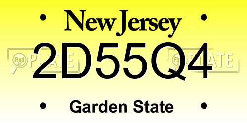 2D55Q4 New Jersey License Plate