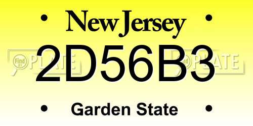 2D56B3 New Jersey License Plate