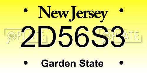 2D56S3 New Jersey License Plate