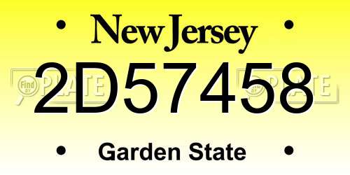 2D57458 New Jersey License Plate