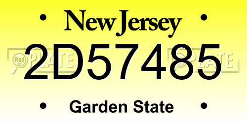 2D57485 New Jersey License Plate