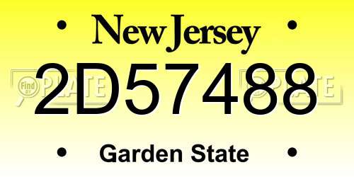 2D57488 New Jersey License Plate