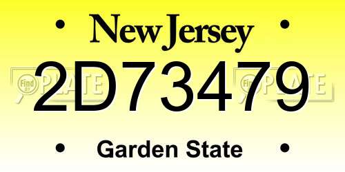 2D73479 New Jersey License Plate