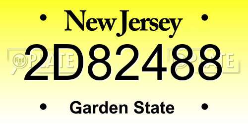 2D82488 New Jersey License Plate