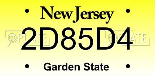 2D85D4 New Jersey License Plate