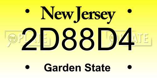 2D88D4 New Jersey License Plate