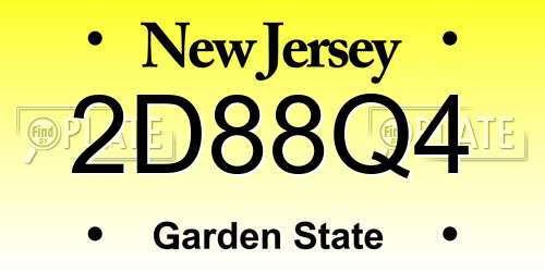 2D88Q4 New Jersey License Plate