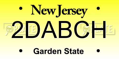 2DABCH New Jersey License Plate