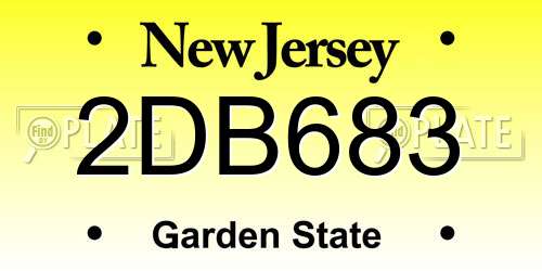 2DB683 New Jersey License Plate
