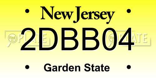 2DBB04 New Jersey License Plate