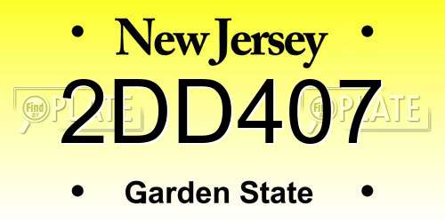 2DD407 New Jersey License Plate