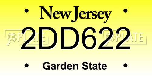 2DD622 New Jersey License Plate