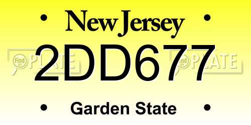 2DD677 New Jersey License Plate