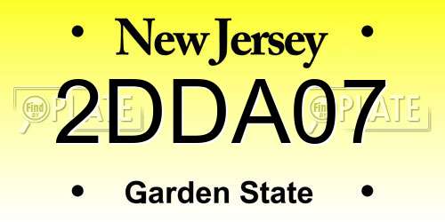 2DDA07 New Jersey License Plate