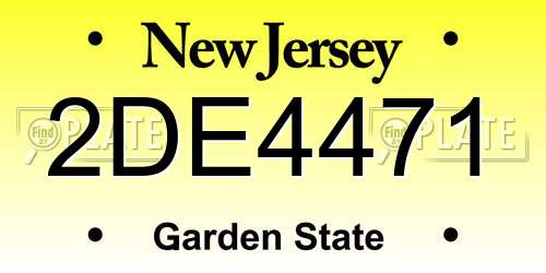 2DE4471 New Jersey License Plate