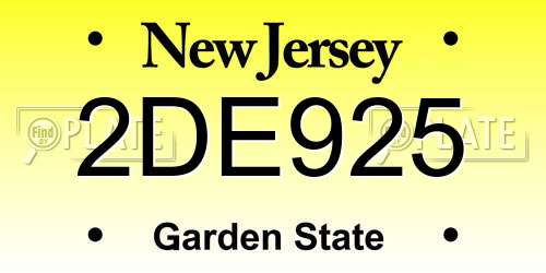 2DE925 New Jersey License Plate