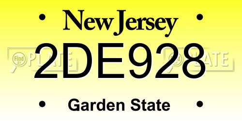 2DE928 New Jersey License Plate