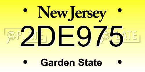 2DE975 New Jersey License Plate