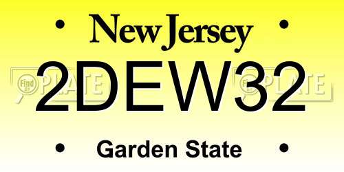 2DEW32 New Jersey License Plate