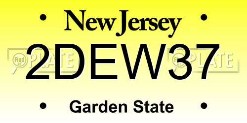 2DEW37 New Jersey License Plate