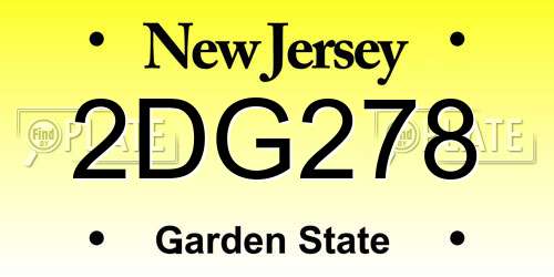 2DG278 New Jersey License Plate