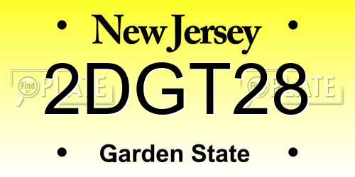 2DGT28 New Jersey License Plate