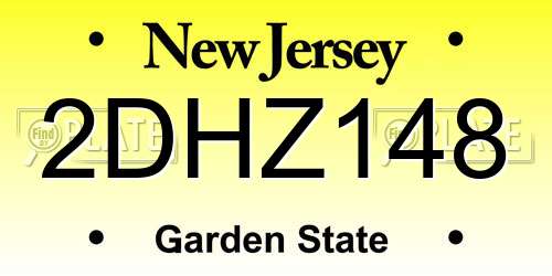 2DHZ148 New Jersey License Plate