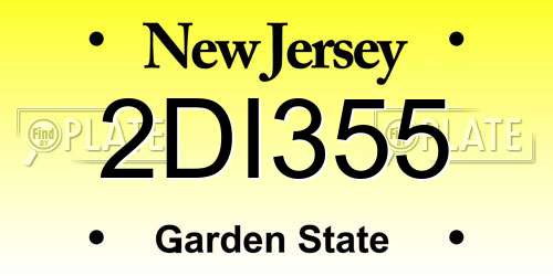 2DI355 New Jersey License Plate