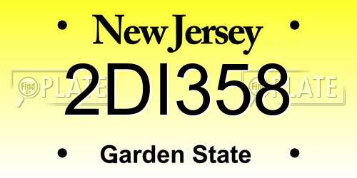 2DI358 New Jersey License Plate