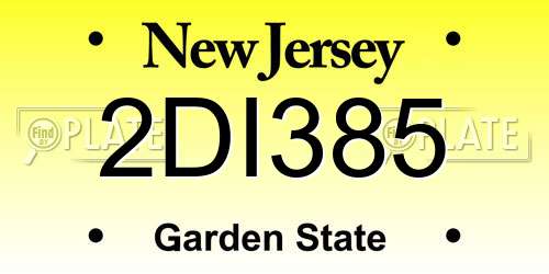 2DI385 New Jersey License Plate