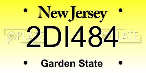 2DI484 New Jersey License Plate