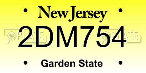 2DM754 New Jersey License Plate