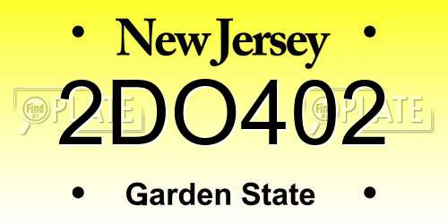 2DO402 New Jersey License Plate