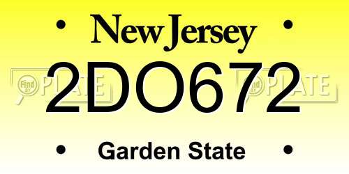 2DO672 New Jersey License Plate