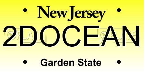 2DOCEAN New Jersey License Plate