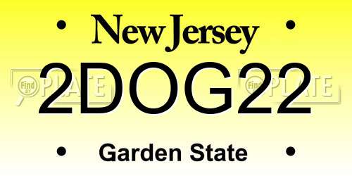 2DOG22 New Jersey License Plate