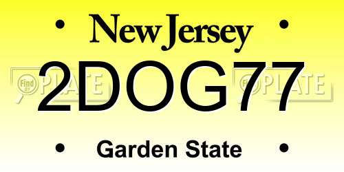 2DOG77 New Jersey License Plate