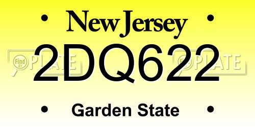 2DQ622 New Jersey License Plate
