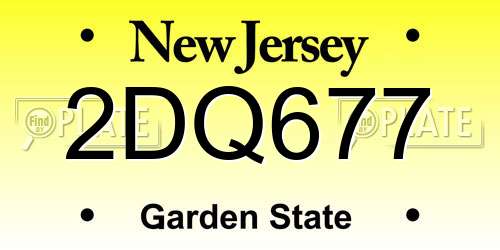 2DQ677 New Jersey License Plate