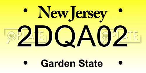 2DQA02 New Jersey License Plate