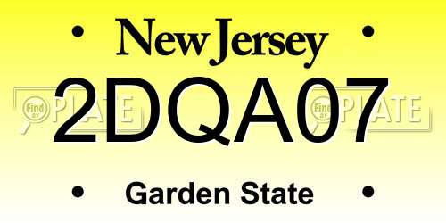 2DQA07 New Jersey License Plate