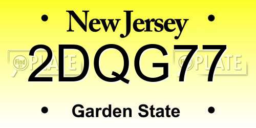 2DQG77 New Jersey License Plate