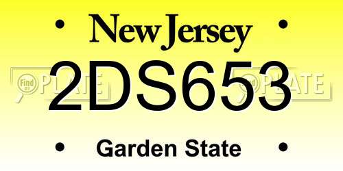 2DS653 New Jersey License Plate