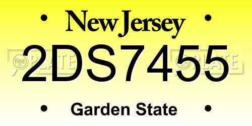2DS7455 New Jersey License Plate