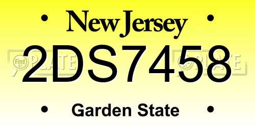 2DS7458 New Jersey License Plate